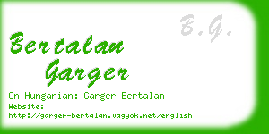 bertalan garger business card